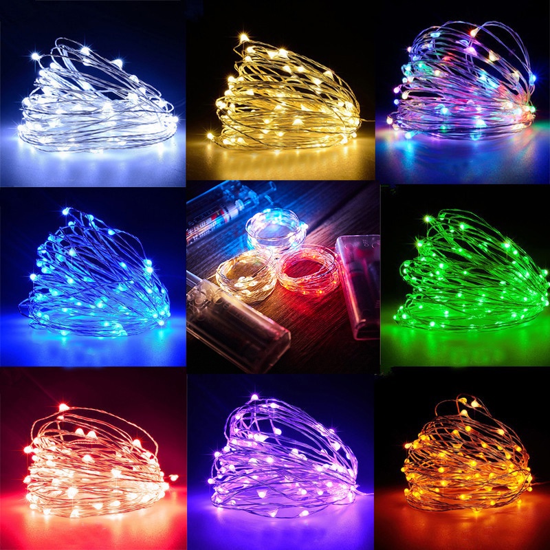 Lampu String LED 3M Warna-Warni Tenaga Baterai Anti Air Untuk Dekorasi