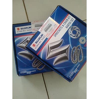 GirSet Suzuki Satria FU Ori (Rantai Gear Set Depan Belakang) #LEDENGMOTOR