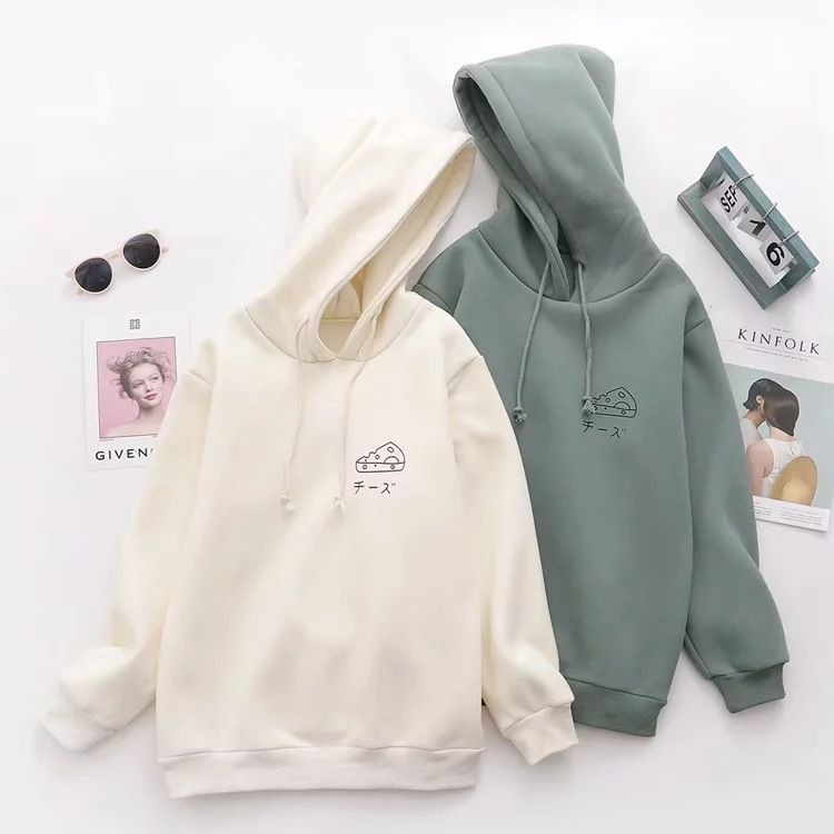 HOODIE JUMPER WANITA SLICE CHEESE - ATASAN TEBAL TERLARIS