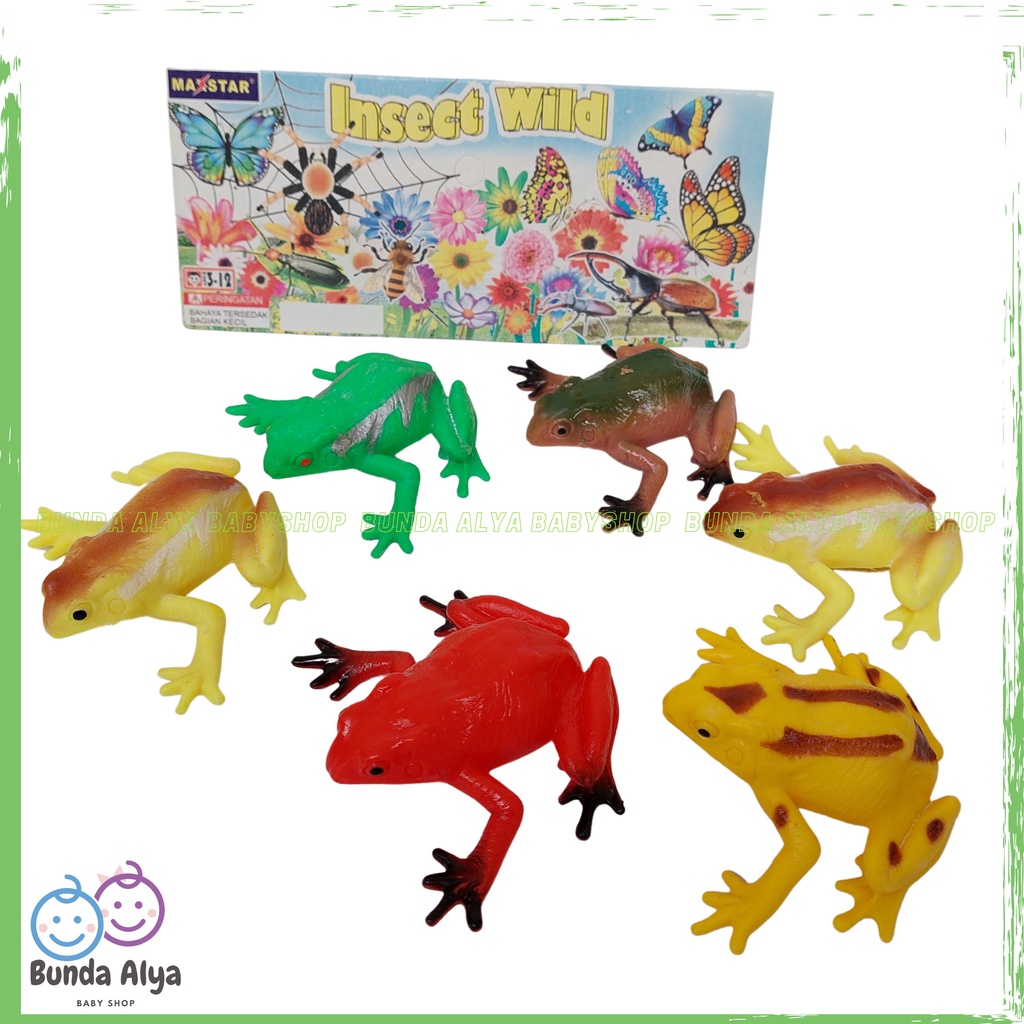 Mainan Kodok Karet Warna - Mainan Kodok Kodokan Set Mainan Anak Isi Banyak Reptile Forest - Mainan Binatang Kodok - Mainan Anak  Figure Frogs