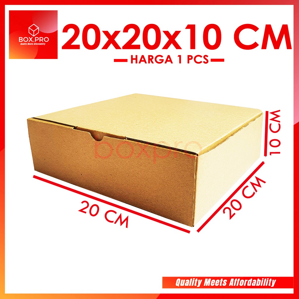 

Kardus Dus uk 20x20x10 cm (ECER) Die Cut Box Kotak Packing Aksesoris Baju Makanan Pizza Hijab Kue