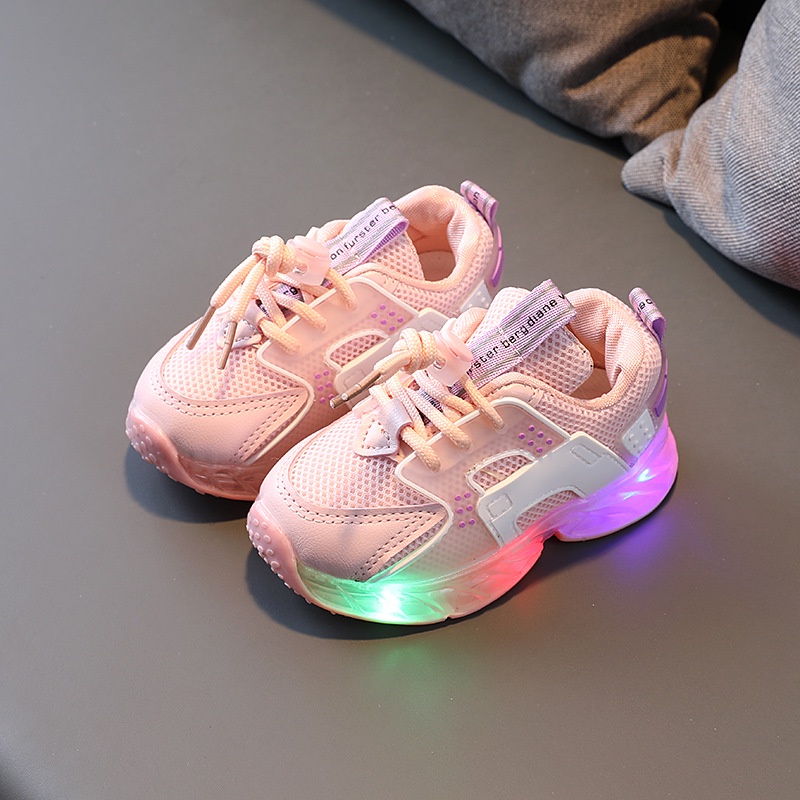 CG LED18-Sepatu Lampu LED Sport Anak Laki Perempuan Unisex Import