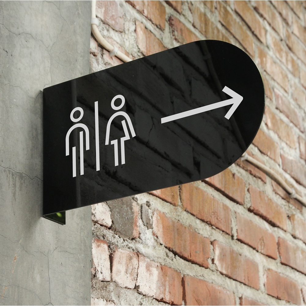 Jual sign board toilet area toilet sign akrilik pop up signage