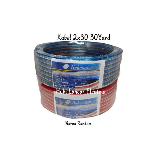 KABEL TRANSPARAN 2X30 30 YARD HAKAMITSU / TITAN ISI 2 JALUR HIGH QUALITY CABLE