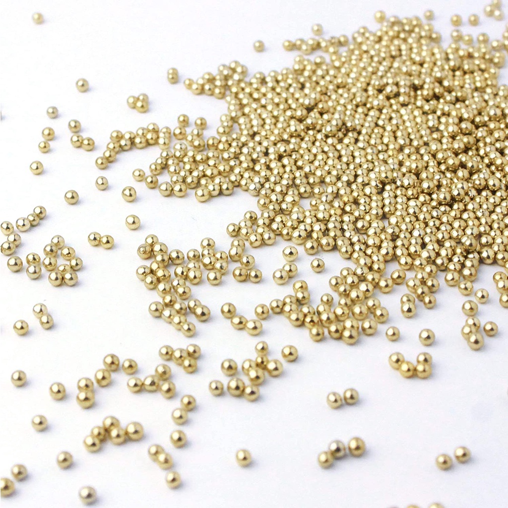

Sprinkle Spikel Trimit GOLD Pearl MINI 20 gr - Hiasan Kue