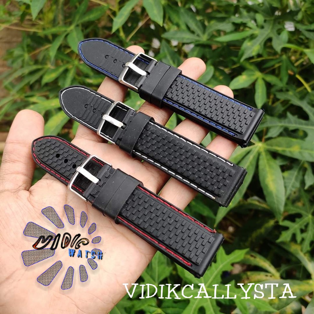 Tali jam tangan Rubber karet Watch strap Rubber 22mm B111 22 MM