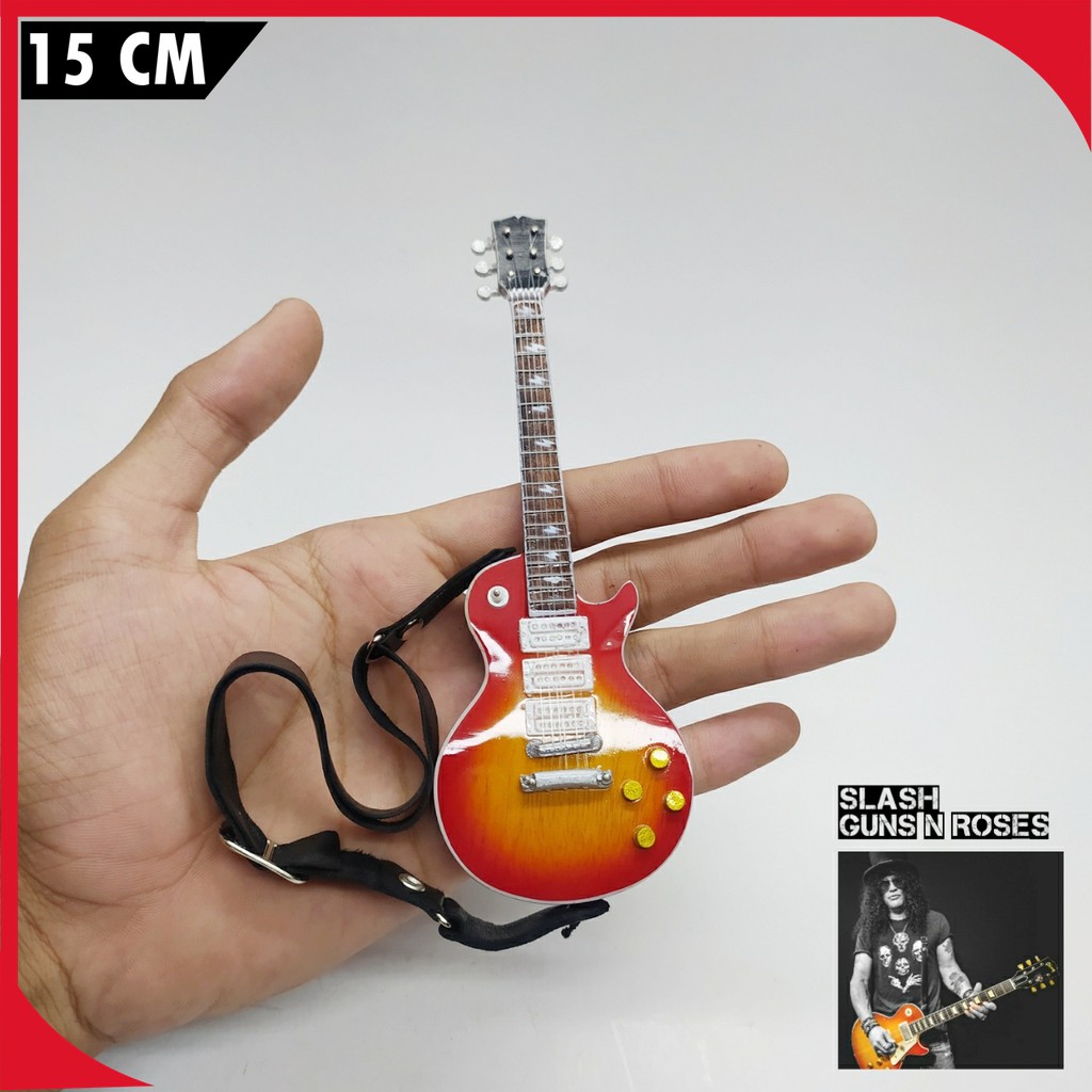Miniatur gitar gibson les paul slash miniatur gitar slash miniatur gitar gibso sunburst bonus strap