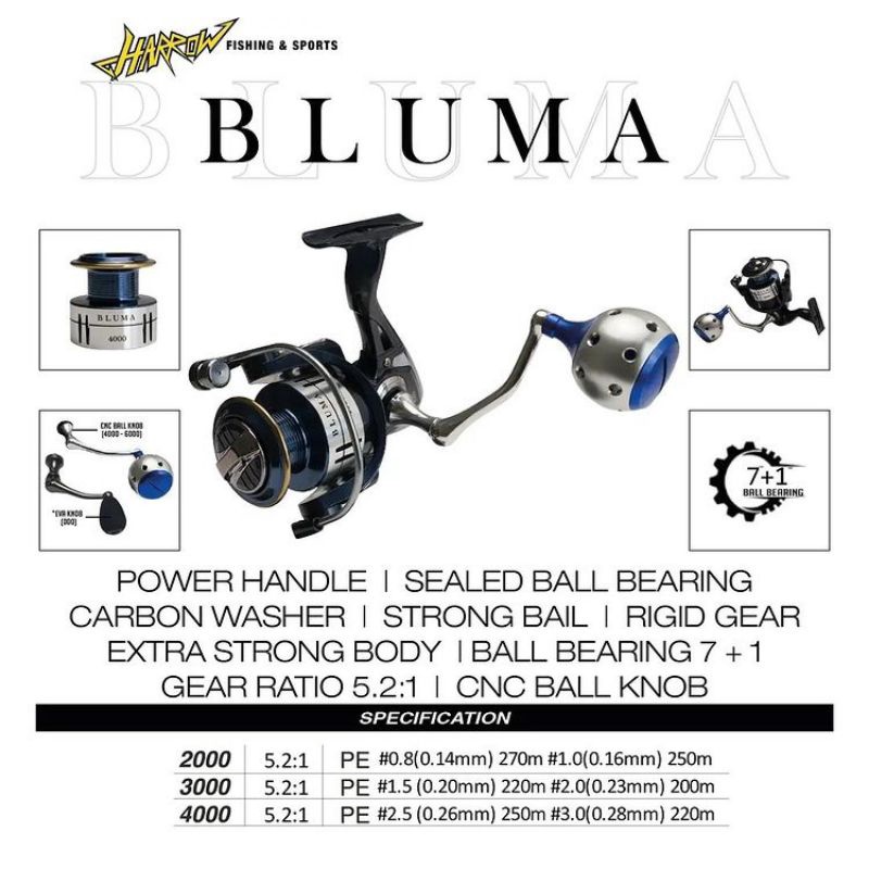 reel spining harrow bluma 2000,4000,6000