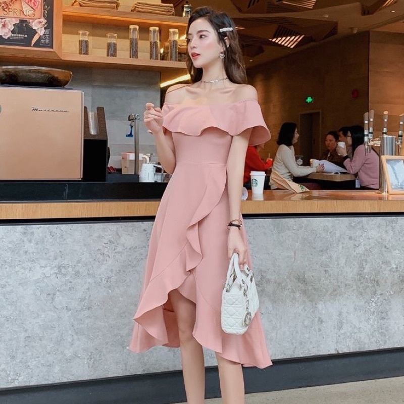 IRRE DRESS - Sabrina dress wanita off shoulder gown big size jumbo ukuran besar A line wrap skirt mi