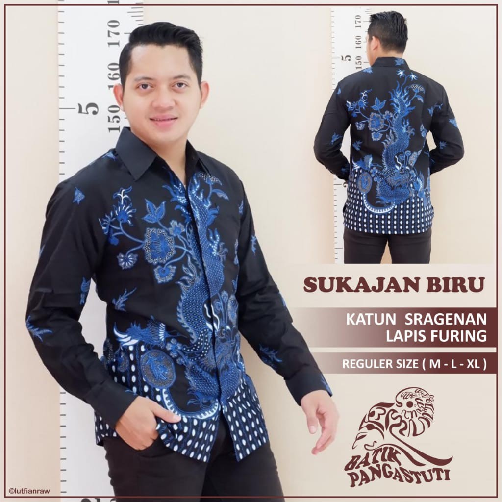 Batik Solo KEMEJA BATIK PRIA SOLO LENGAN PANJANG LAPIS FURING ATASAN BATIK PREMIUM MODERN Sukajan Biru Pangastuti KHUKUH DHANI LUHUNG NATANEGARA ADIWIJAYA ADHISATYA PERWIRA KALAWANGSA SIDOLUHUR CENDRAWASIH GURDO PARI BATIK SOLO AMANAH BATIKSOLOAMANAH