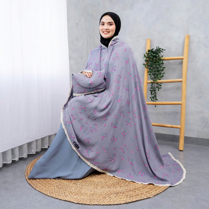 Mukena Zianisa Kombinasi Nadira Series Allsize - Grey