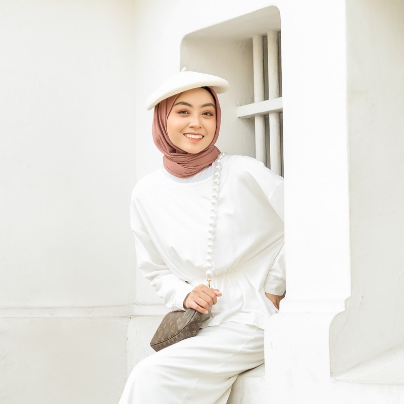 Meira Shawl | Pashmina Polos Kolaborasi Meiraniap x Yeppushop-Chocoberry