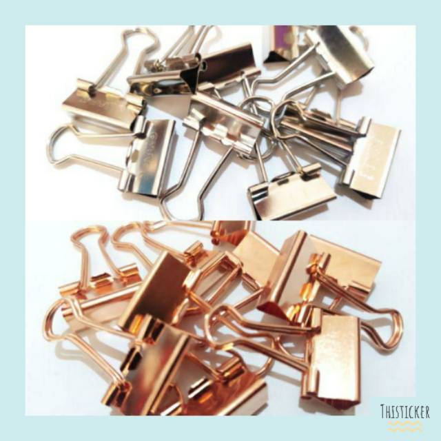 

[Thisticker] Binder Clip Warna Silver dan Warna Rosegold