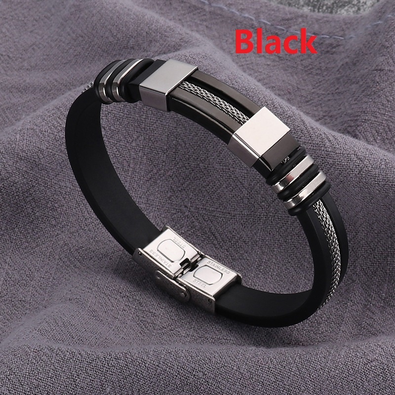 Gelang Bahan Stainless Steel Gaya Hip Hop Punk Untuk Pria