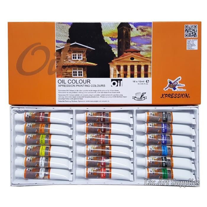 

PROMO! XPRESSION OIL COLOR SET 18 - 1388B / CAT MINYAK SET 18X12ML ALAT LUKIS MURAH AL6