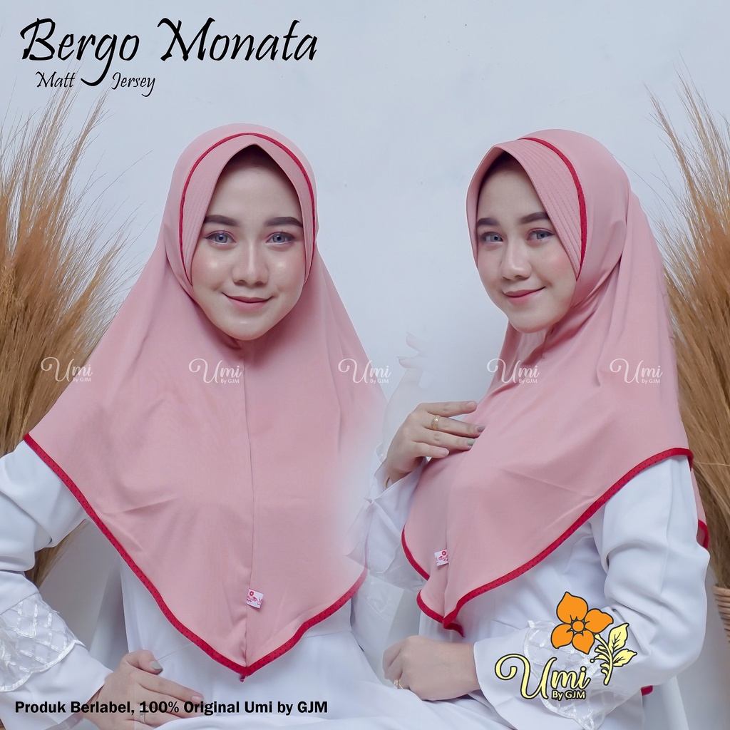 Jilbab Jersi Pet Hijab Instan Bergo Monata List Polkadot // Jilbab Instan Jersey Inayah