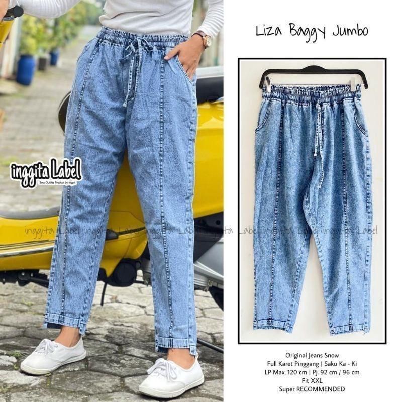 Celana Jeans Wanita - Celana Boyfriend Snow Wash Wanita - Celana Panjang Soft Jeans