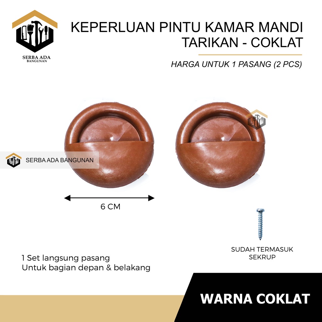 TARIKAN JENGKOL - ENGSEL PVC 4&quot; - GRENDEL PVC SLOT UTK PINTU KAMAR MANDI EKONOMISKUAT DAN HEMAT