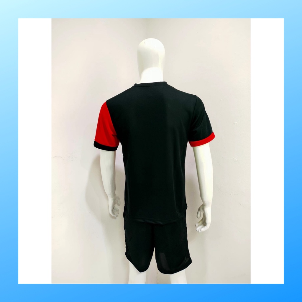 Kaos bulutangkis pria baju badminton dan celana jersey setelan wanita dewasa t-shirt outfit seragam jarsey kostum olahraga pakaian apparel sport jersy bulu tangkis casual jersi sudirman cup suit V138 merah polos