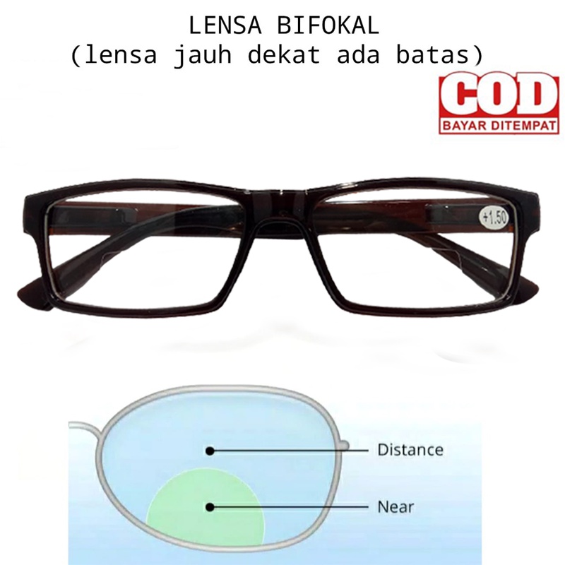 Kacamata Baca Plus (+) 2 Fungsi Uk +1.00 s/d +3.00 Kacamata Plus Kacamata Dobel Baca dan Jalan Untuk Pria Wanita Unisex Kacamata Rabun Dekat Eye Glasses Kacamata Gaya / Kacamata Baca Fashion Tebaru