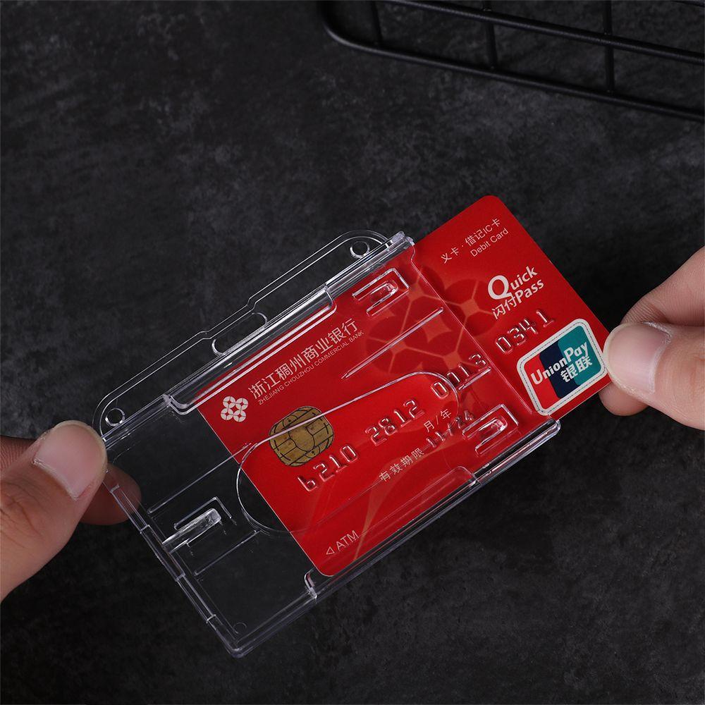 Top 1 / 3pcs Case Cover Pelindung Holder Kartu ID / Bisnis / Kantor / Sekolah Portable Praktis Bahan Plastik Keras
