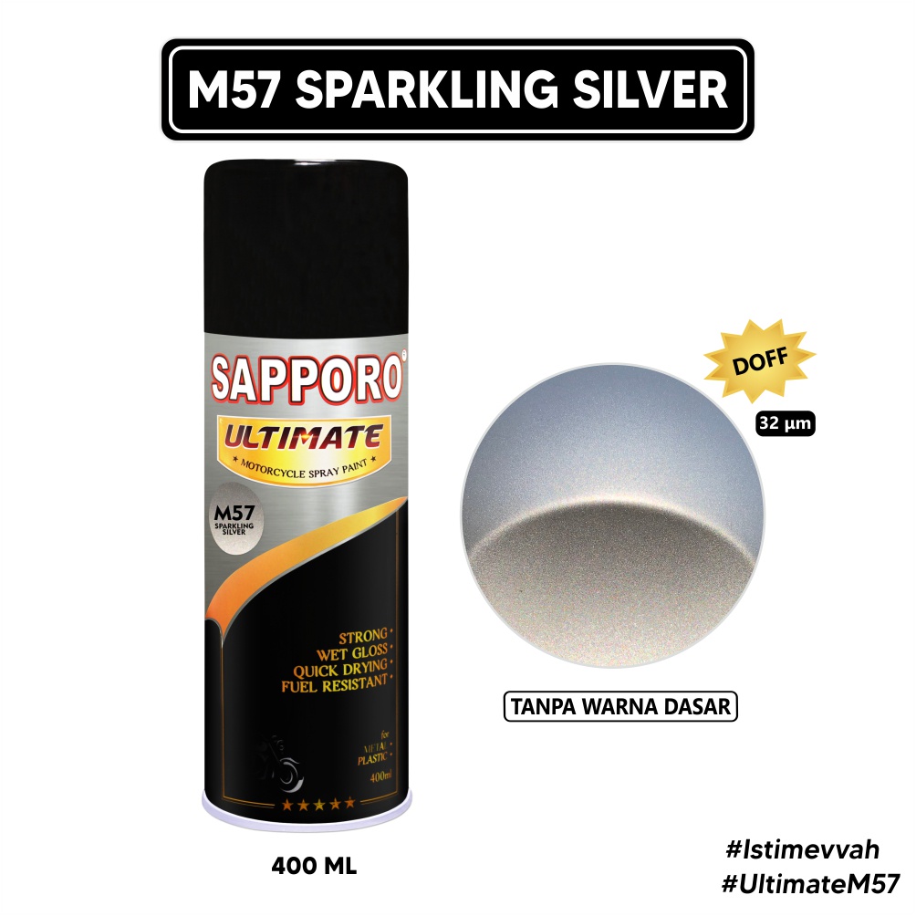 Sapporo Ultimate M57 Sparkling Silver / Cat Spray Semprot Aerosol Terbaik