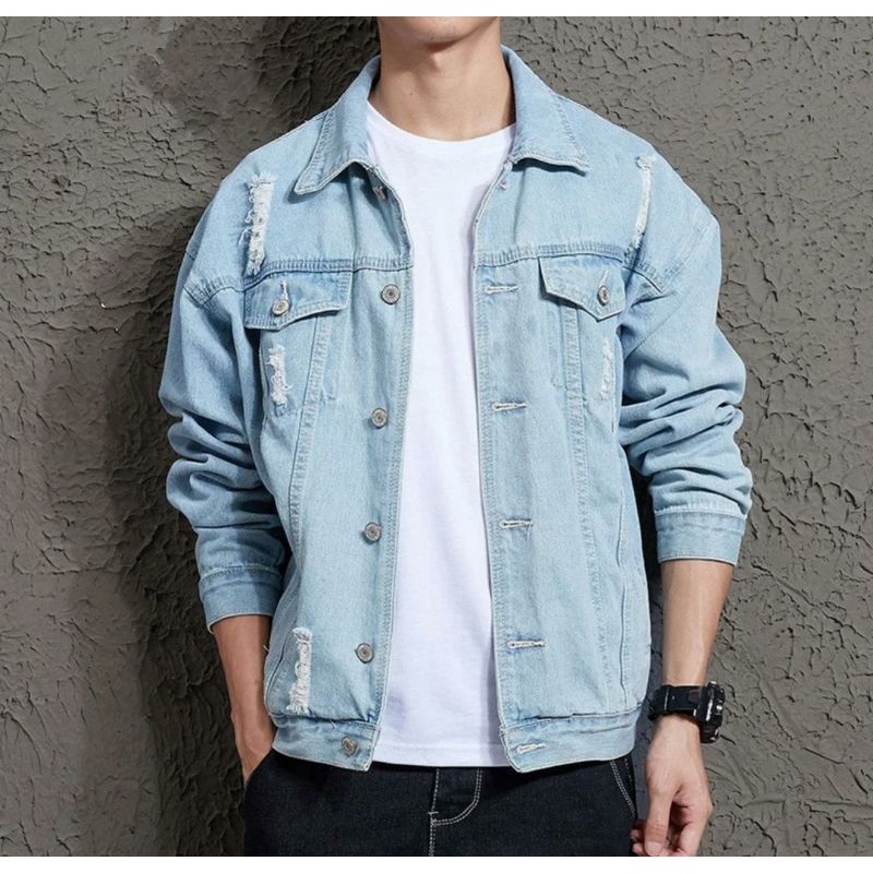 New item jumbo 4xl best seller!! Jaket jeans pria terbaik ujuran m-4xl