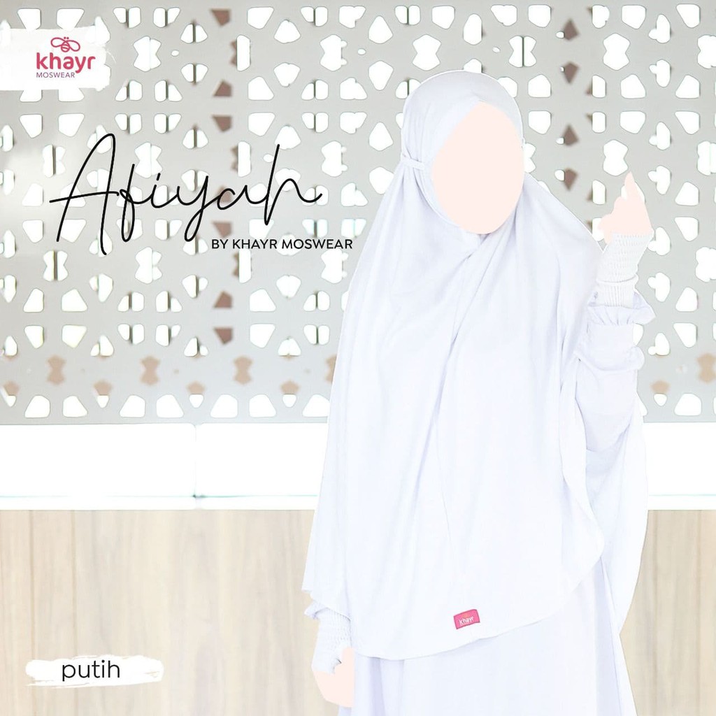 Afiyah Series Khimar Non Pad Warna Putih