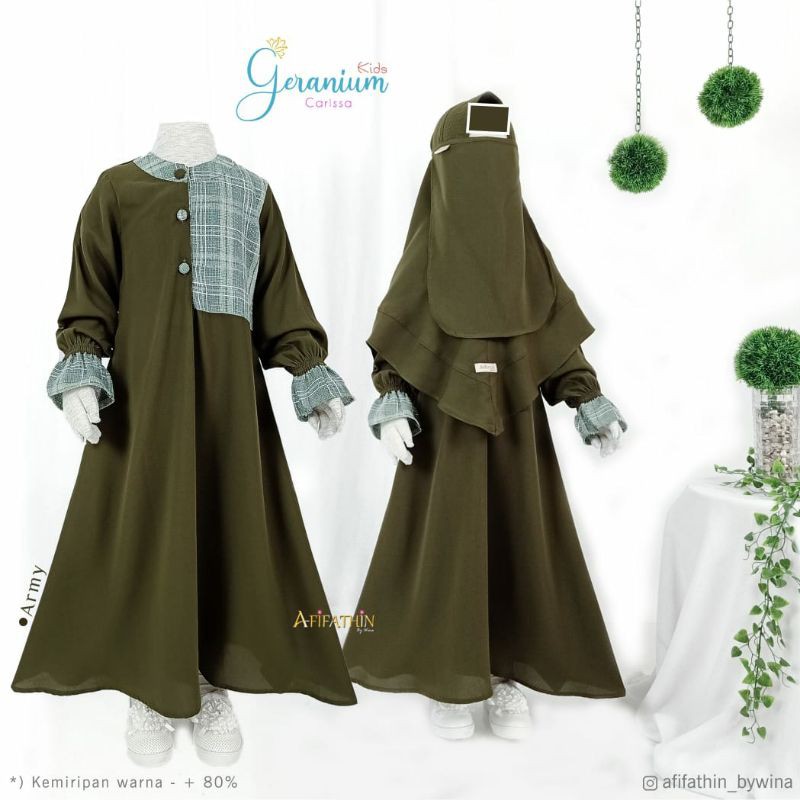 Gamis Anak set Geranium by Afifathin