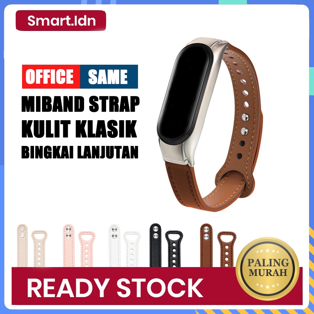 Xiaomi Mi Band Strap 3 4 5 6 Tali Pengganti Tali Kulit Desain Klasik