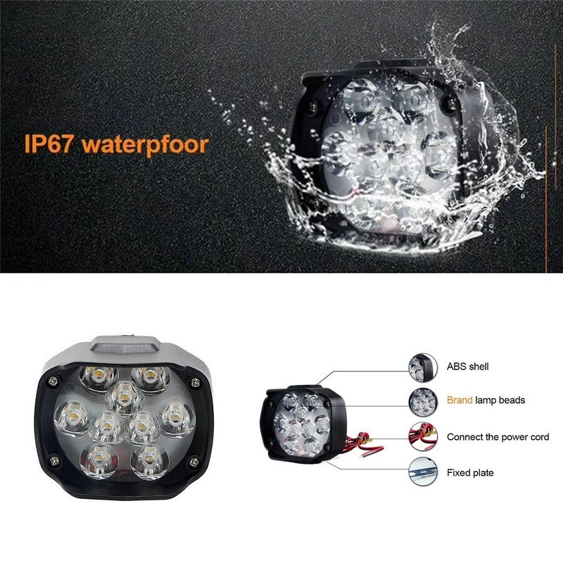 LAMPU TEMBAK SPION MOTOR 12/6 MATA 10 WAT WATERPROOF | LAMPU SOROT LED SPION 12/6 MATA 10 W | LAMPU TEMBAK LED 12 MATA