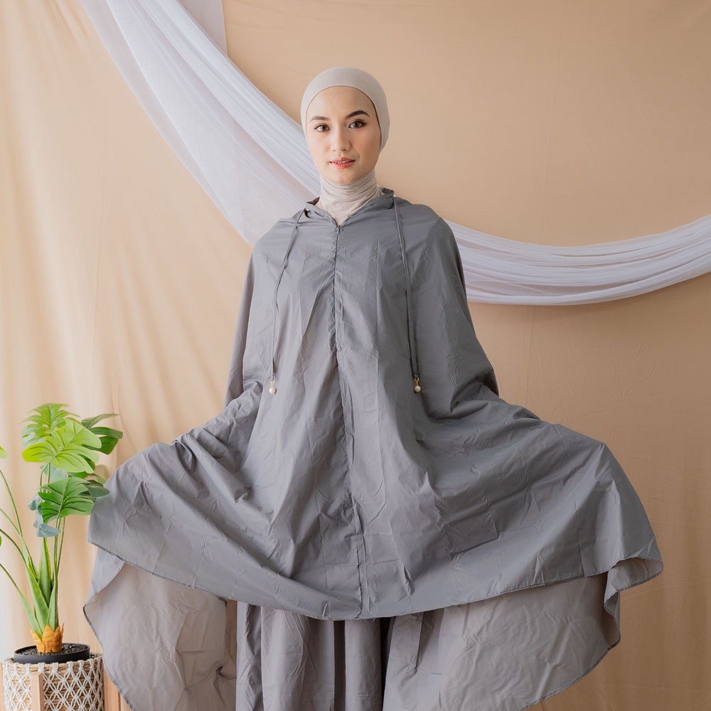 ALIF MUKENA MINI PARASUT PREMIUM KOREA TRAVEL - ULTIMATE GRAY ( MKN-052 )