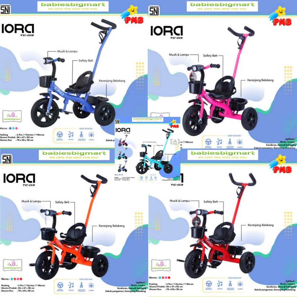 SEPEDA ANAK RODA 3 TIGA TRICYCLE AVIATOR AT 115 / AT 315-7 / AT 306 7 / AT 105 7 / TC 03 / TC 06 / T 21 / GY 101 / GY 1122 PMB GYRO DORONGAN