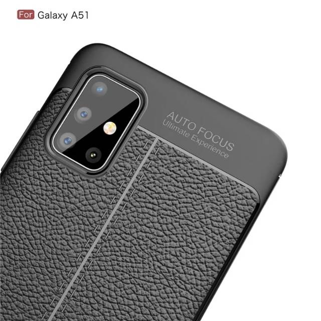 Case Leather Auto Focus Samsung Galaxy A01 / A21 / A51 / A71 / Soft Shell Kulit Camera Protection