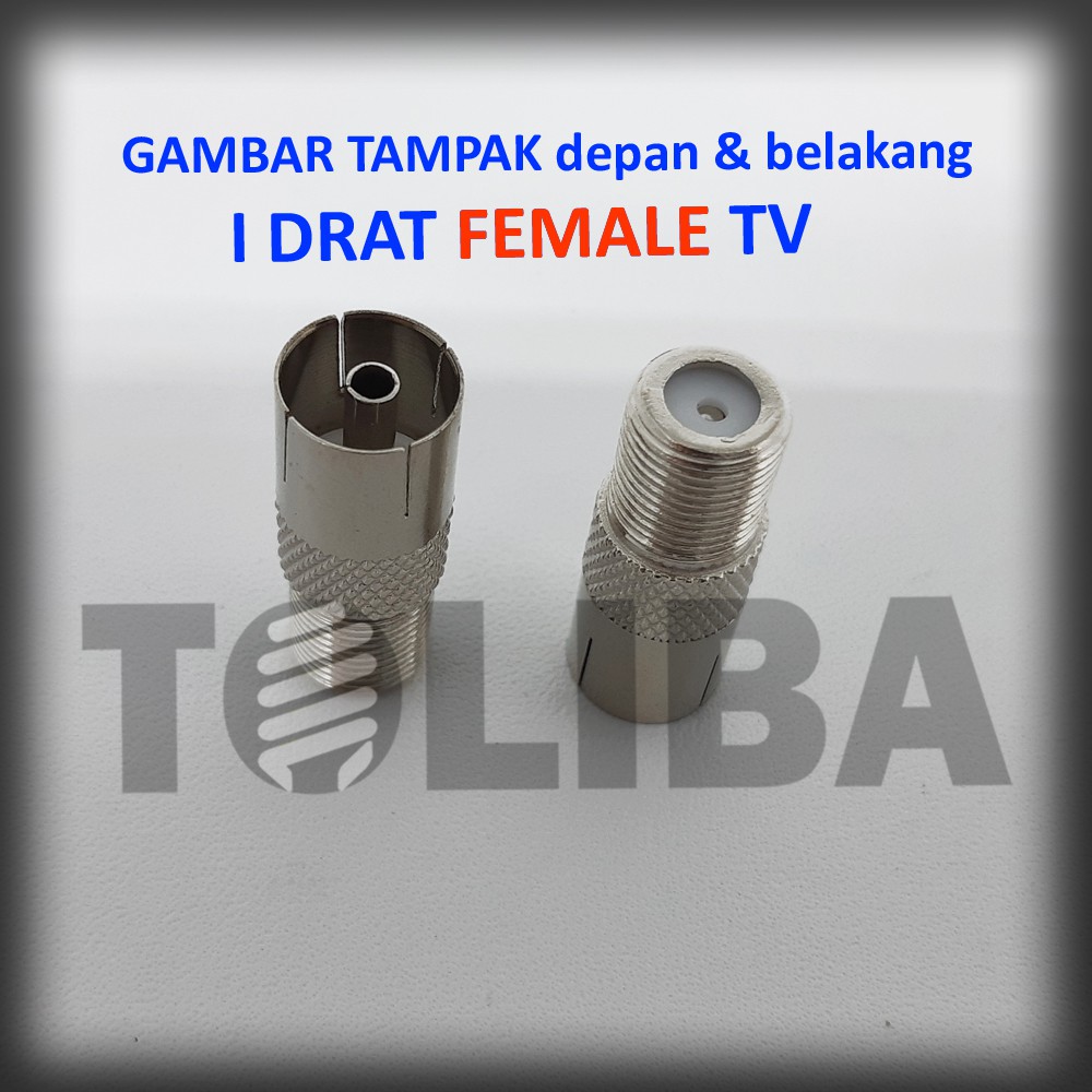 jack I antena tv female / konektor cewe drat besi RG6 / colokan tv besi