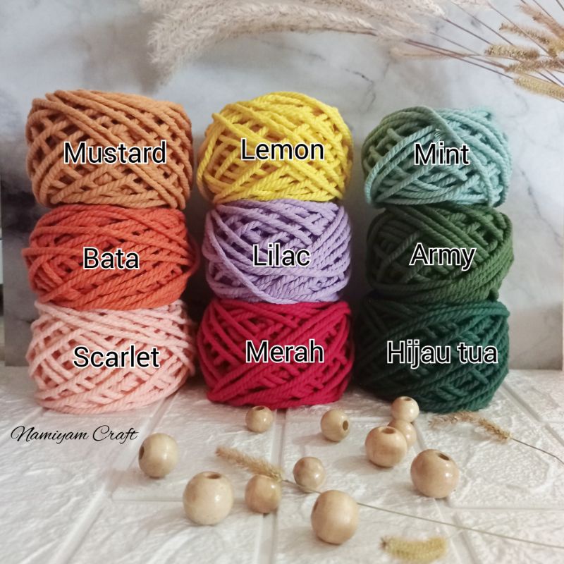 Part 1 4MM Tali katun macrame/makrame benang macrame cotton rope