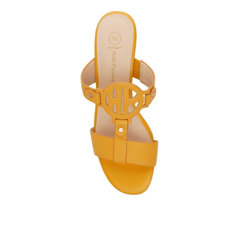 SANDAL WEDGES KULIT HUSH PUPPIES WANITA ORIGINAL TERBARU KUNING HW10