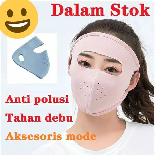 SO Masker pelindung wajah full anti debu polusi sepeda bahan anti UV sinar matahari