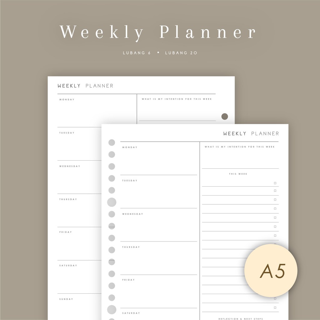 

A5 - Loose Leaf Weekly Planner by Notokata - 8008