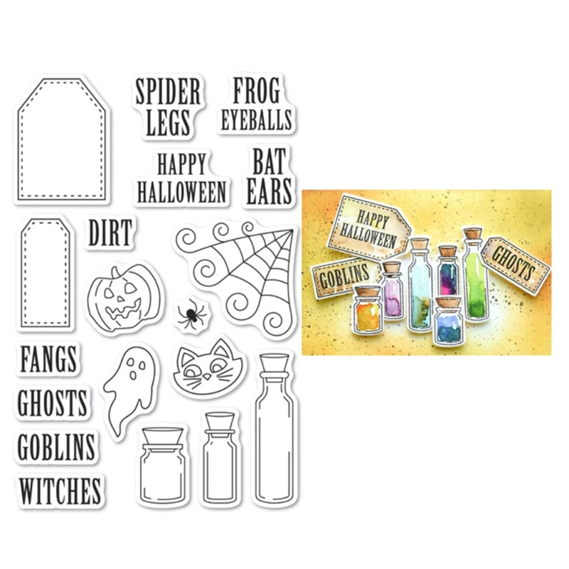 Stempel Segel Bahan Silikon Motif Happy Halloween Untuk Dekorasi Album Foto