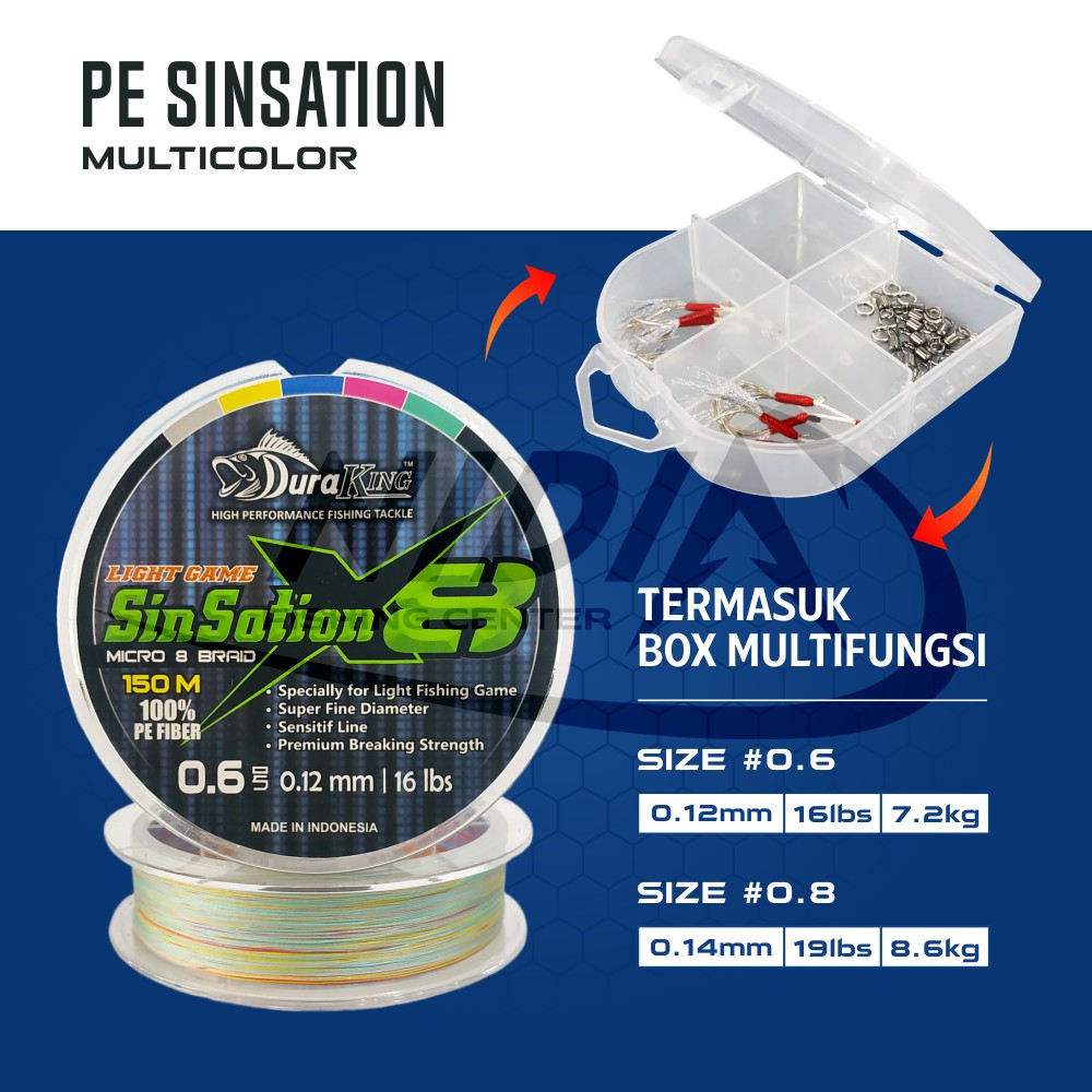Senar pancing micro PE DURAKING SINSATION X8 300M Senar Pe