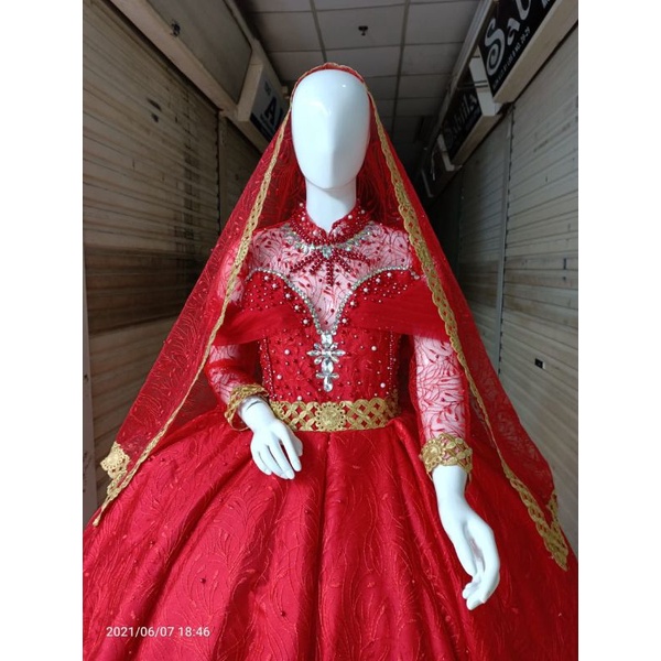 GAUN PENGANTIN BARBIE VERSI INDIA / GAUN PENGANTIN INDIA MEWAH MURMER EKOR