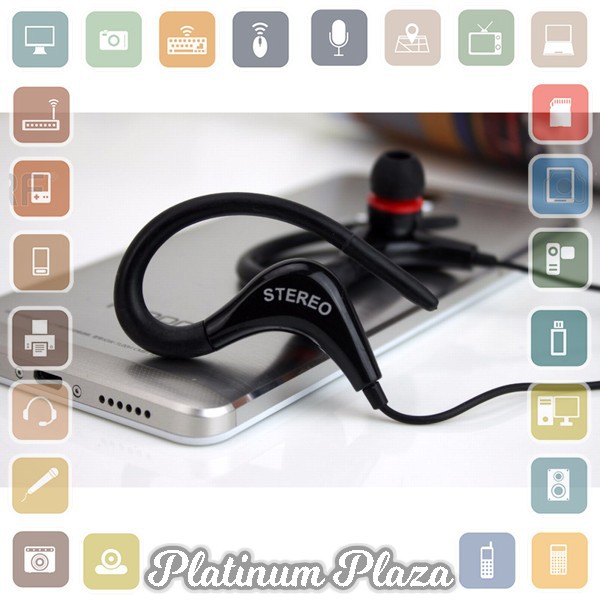 Earphone Sport Extra Bass Handsfree with Microphone - Black`66PUZE-