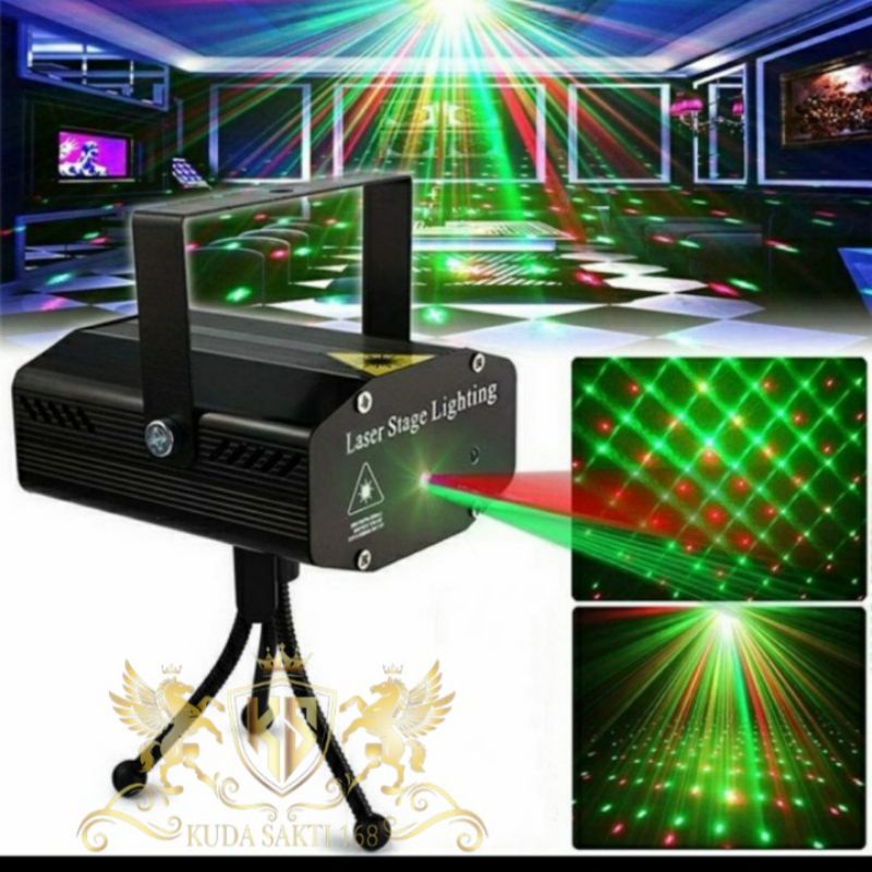 Mini Laser Stage Lighting Music / Lampu Disco Party Laser  09-A