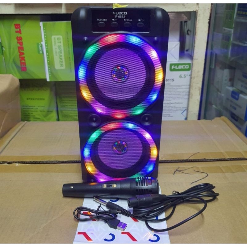 Speaker Bluetooth Portable Fleco F-6582 PLUS Mic //Speaker Salon Aktif