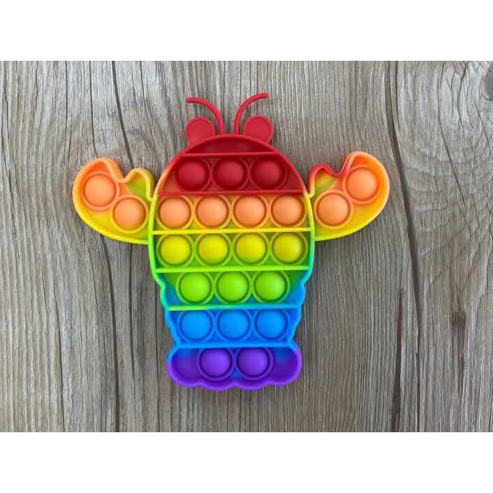 [TOKO BEST SHOP]Ready Stock mainan pop it murah popit Pop Its Square rainbow multicolor Fidget Toy Push bubble Pengh-LOBSTER RAINBOW