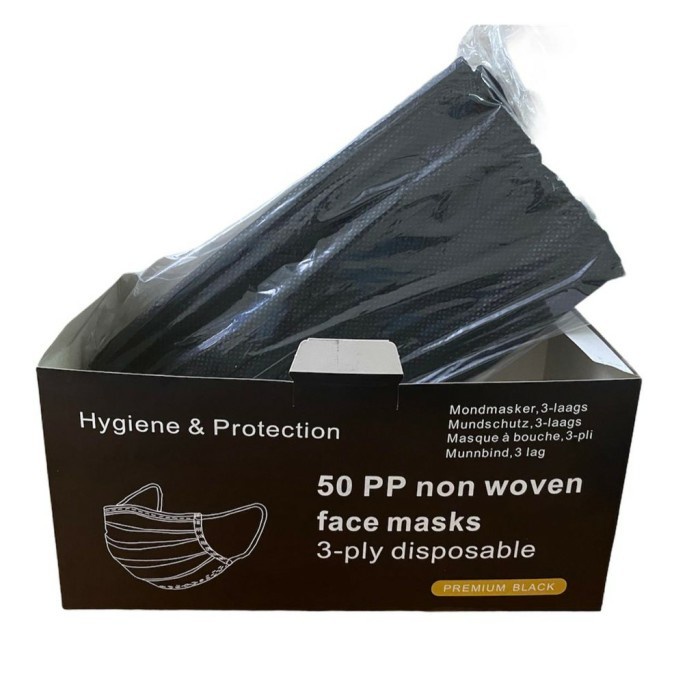 MASKER hitam 3PLY ISI 50 TEBAL TALI KUAT