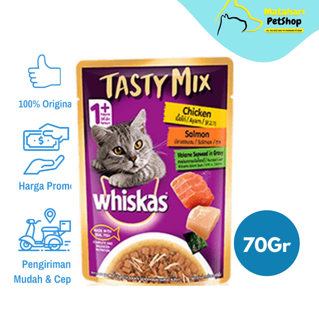 Jual Whiskas Tasty Mix WetFood Pouch 1+ All Variant Makanan Basah