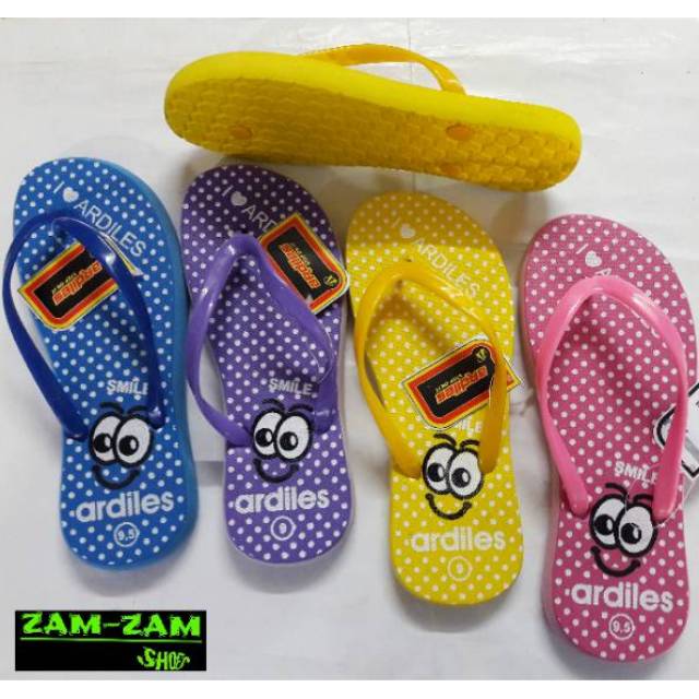 sandal sendal jepit ardiles wanita motif smile polkadot mata