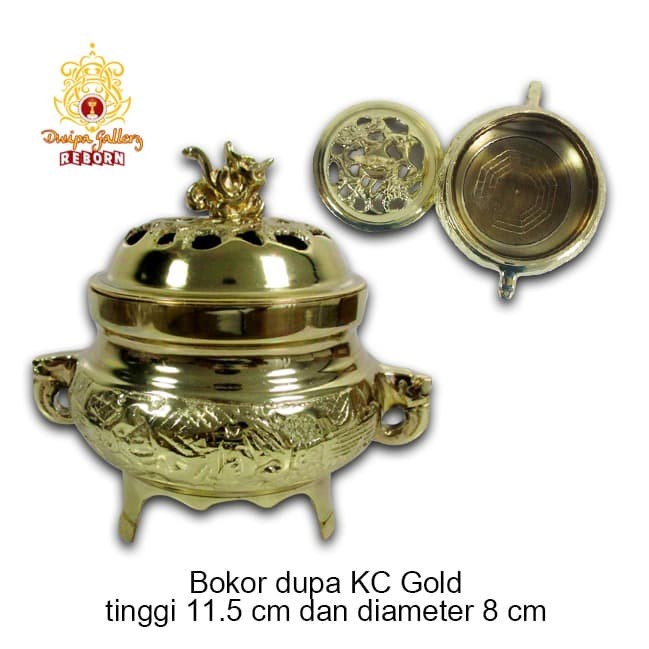 Hiolo (Tempat dupa/ Bokor) Kuningan KC Gold - 3&quot;